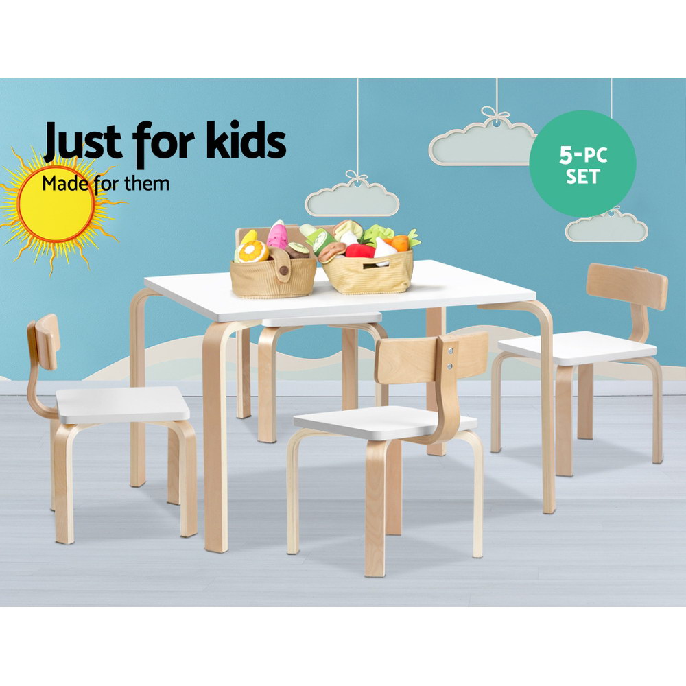 Keezi 5 Piece Kids Table and Chairs Set Activity Toy Play Desk