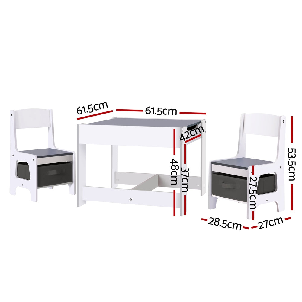 Keezi Kids Table and Chairs Set Play Activity Toys Storage