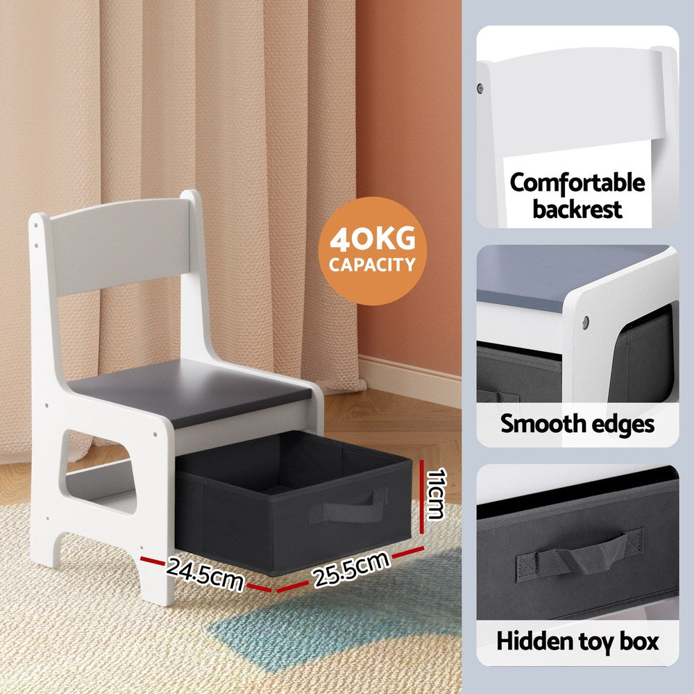 Keezi Kids Table and Chairs Set Play Activity Toys Storage