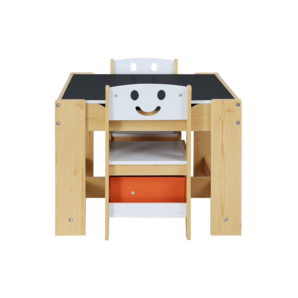 Keezi 3 Piece Kids Table and Chairs Set Activity Desk Chalkboard