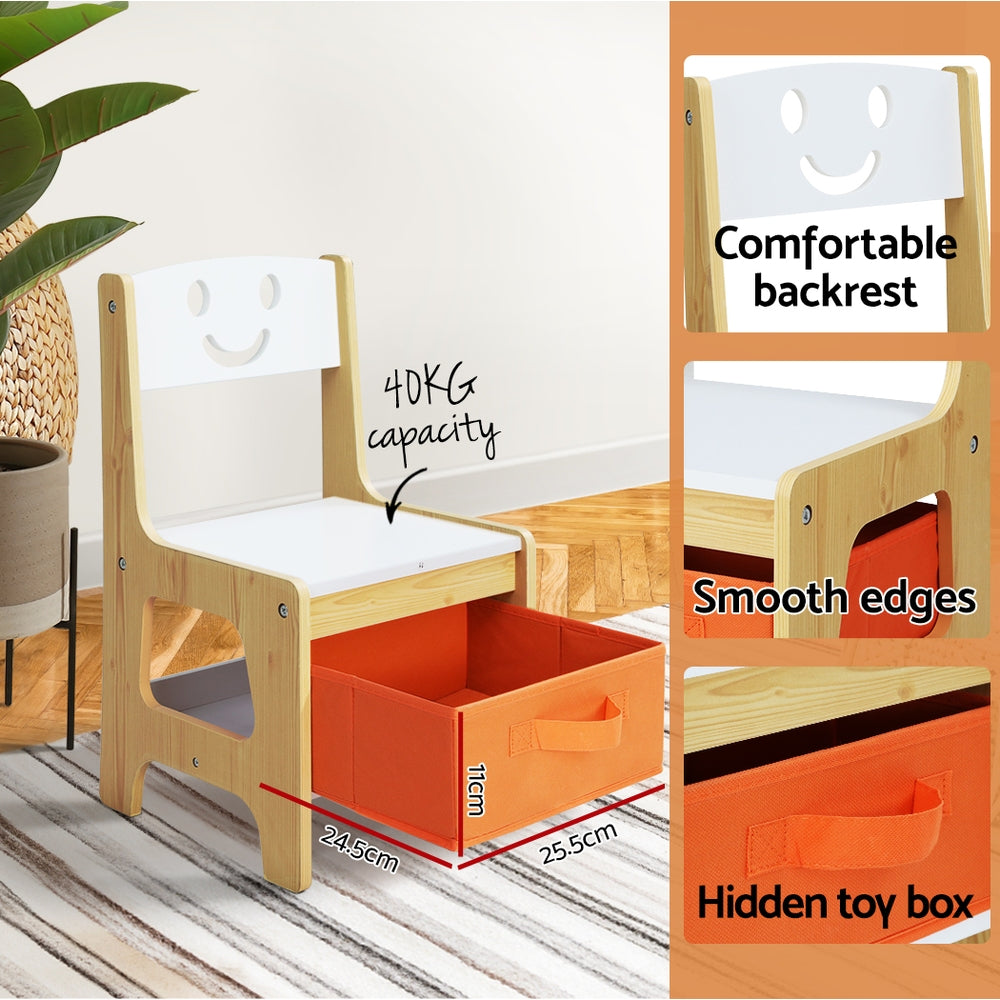Keezi 3 Piece Kids Table and Chairs Set Activity Desk Chalkboard