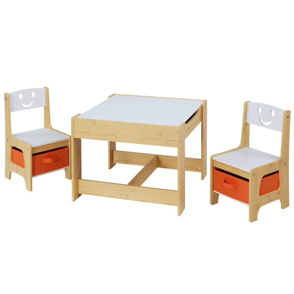 Keezi 3 Piece Kids Table and Chairs Set Activity Desk Chalkboard