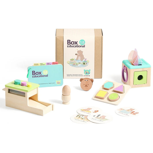 8-Piece Wooden Montessori Baby Toy Set