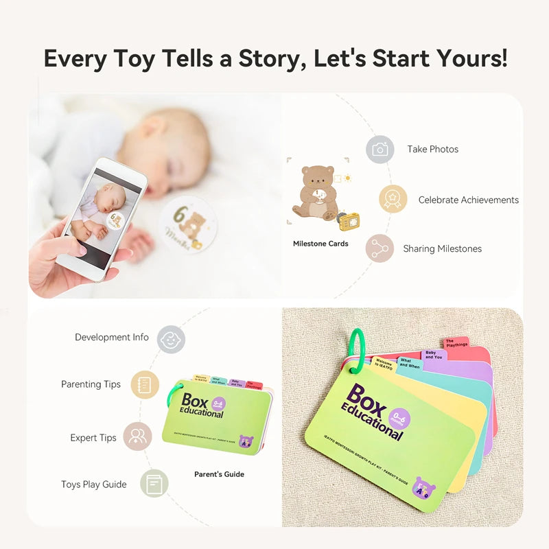 Montessori Baby Toy Set – Early Sensory Learning & Educational Wooden Gift Set (0–12 Months)