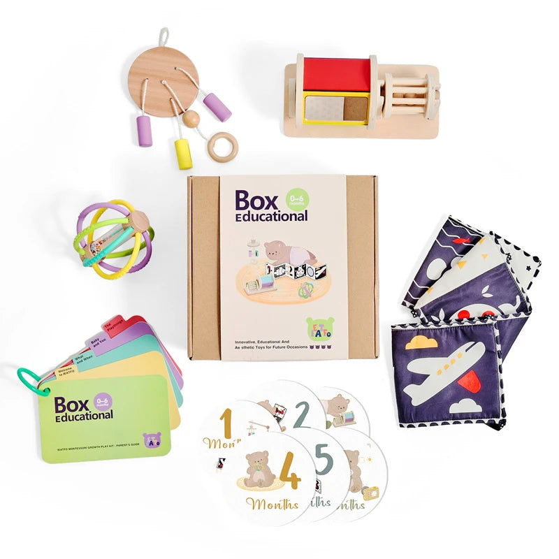 Montessori Baby Toy Set – Early Sensory Learning & Educational Wooden Gift Set (0–12 Months)