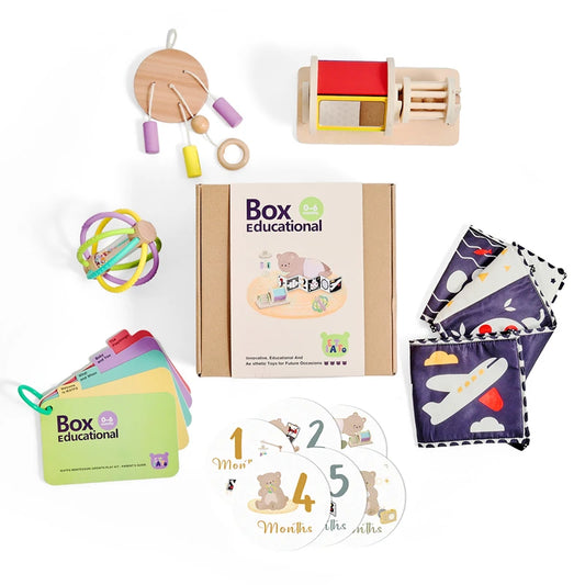 Montessori Baby Toy Set – Early Sensory Learning &amp; Educational Wooden Gift Set (0–12 Months)