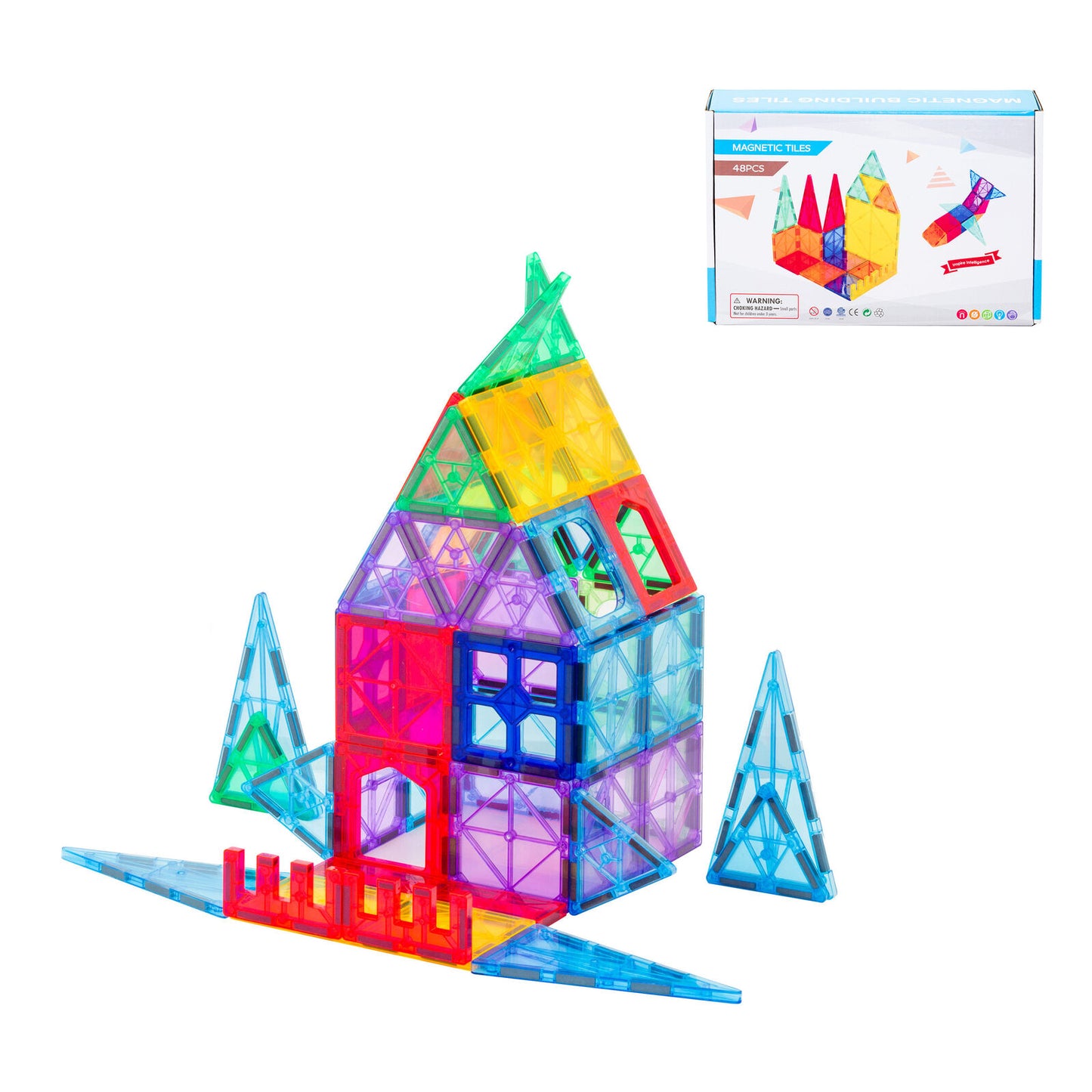 STEM Educational Durable Magnetic Tiles Puzzle with Storage Bag