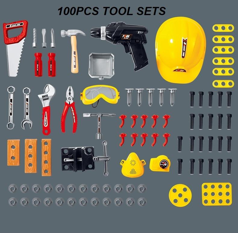 Kids Power Tool Bench Construction Set with Tools and Electric Drill