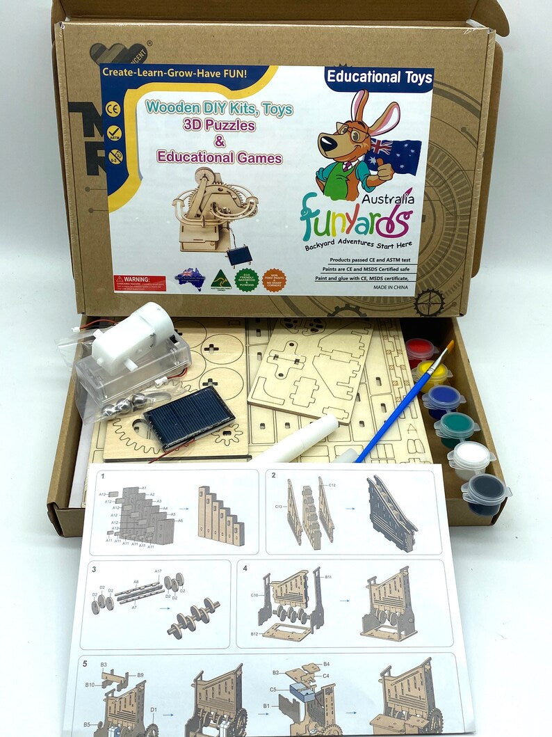 3D Wooden Marble Run Puzzle Craft Toy