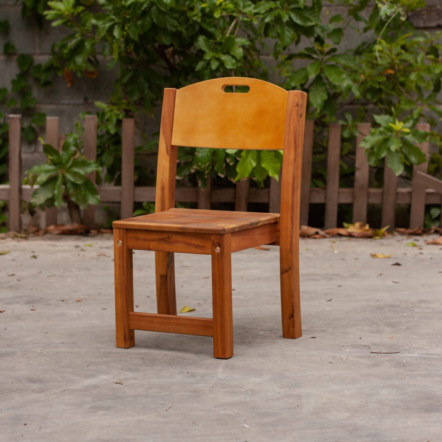 2 x Acacia Stacking Chair