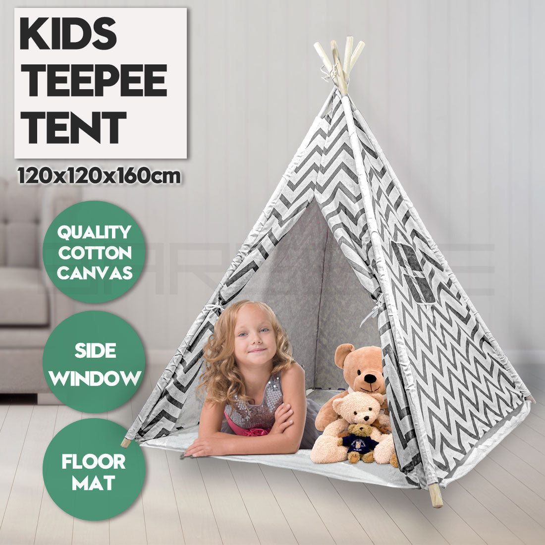 Giant Cotton Canvas Kids Teepee
