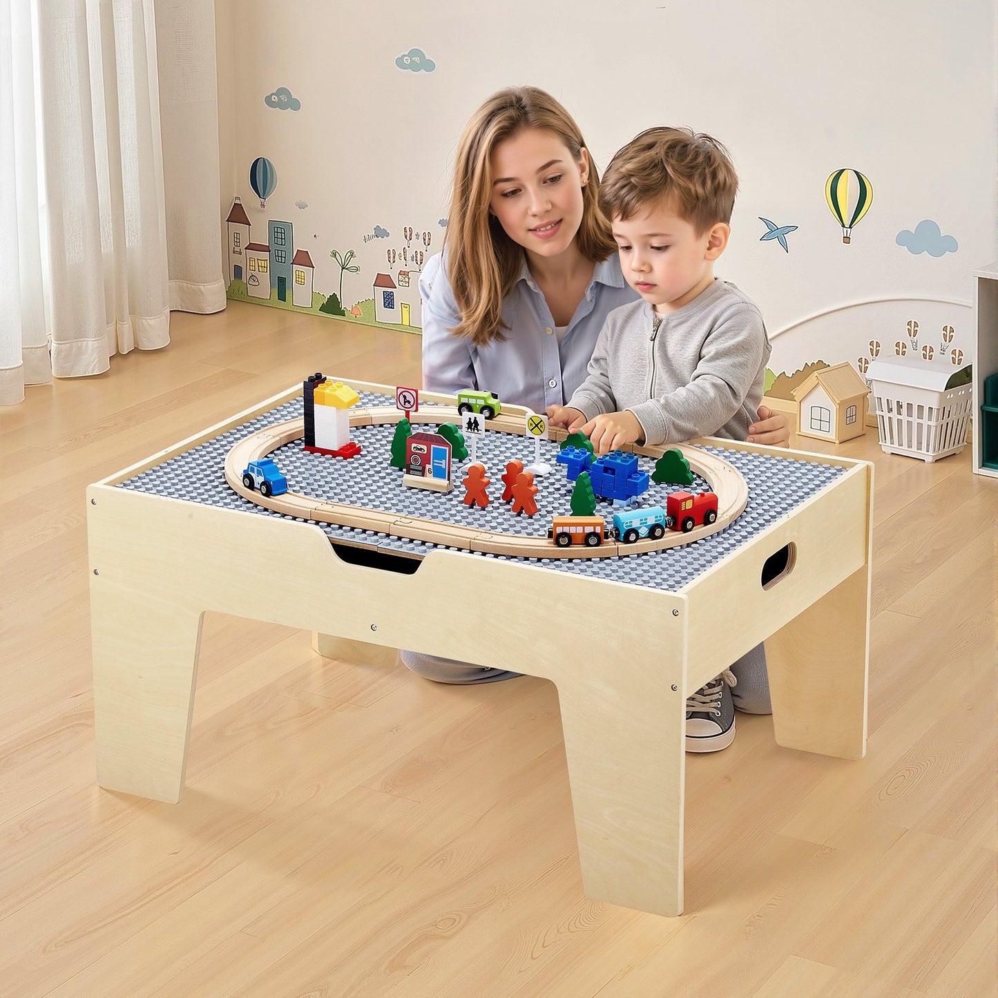 VEVOR Multi-Purpose Activity Play Table 290 Building Bricks & 30 Piece Accessories