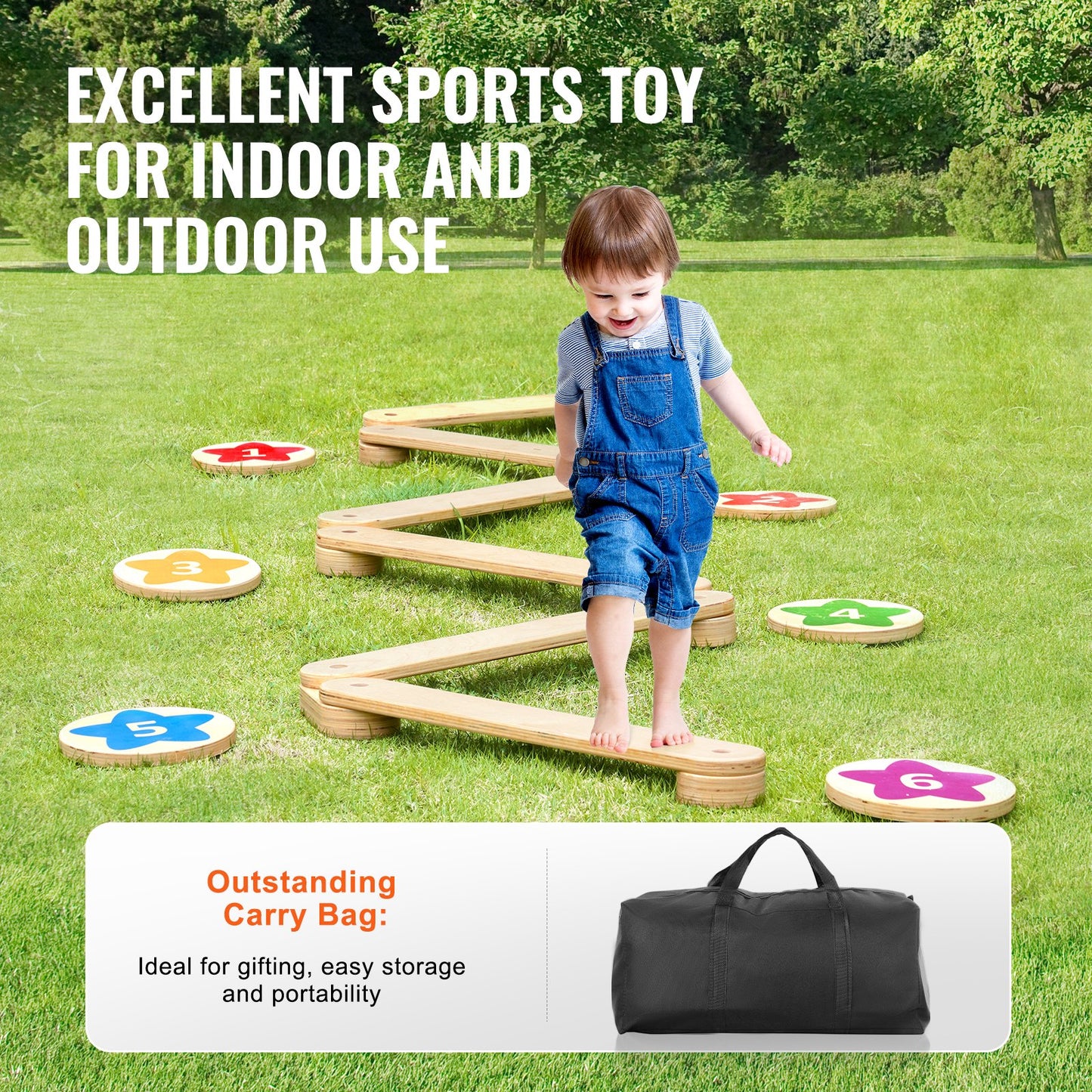VEVOR Kids Balance Beam and Stepping Stones