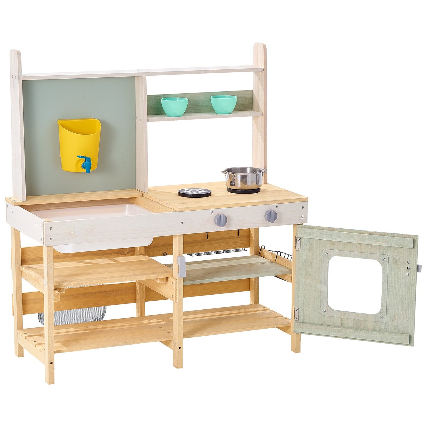 VEVOR Wooden Mud Kitchen Outdoor Toy Play Kitchen Set